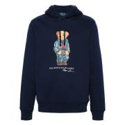 Ralph Lauren Broderad 'Polo Bear' hoodie Blue, Herr