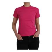 Balenciaga Rosa Bomull Crew Neck Tee Top Pink, Dam