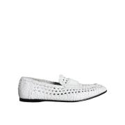 Dolce & Gabbana Vita vävda läder slip-on loafers White, Herr