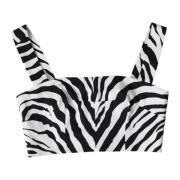 Dolce & Gabbana Zebra Print Crop Top Multicolor, Dam