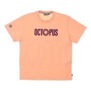 Octopus Outline Logo Tee Persika Kort Ärm Orange, Herr