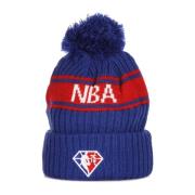 New Era NBA Draft Pom Pom Stickad Mössa Blue, Herr