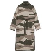 Element Långärmad Hög Hals Camo Klänning Multicolor, Dam