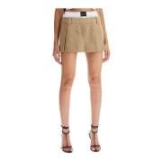 Alexander Wang Skort med boxershortsinsats och veck Beige, Dam