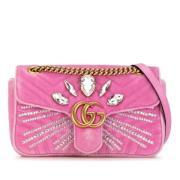 Gucci Vintage Pre-owned Sammet crossbodyvskor Pink, Dam