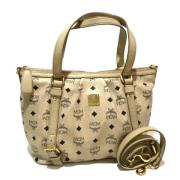 MCM Pre-owned Pre-owned Canvas handvskor Beige, Dam