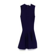 Alaïa Lila Ribbstickad A-linje Klänning Purple, Dam