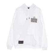 Dolly Noire Vit Cruiser Hoodie med Känguruficka White, Herr