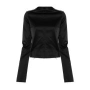 MM6 Maison Margiela Svart Satin Logo Topp Black, Dam