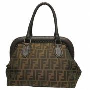 Fendi Vintage Pre-owned Canvas handvskor Brown, Dam