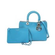 Dior Vintage Pre-owned Laeder handvskor Blue, Dam