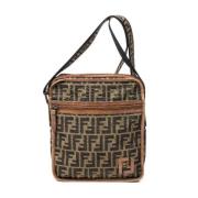 Fendi Vintage Pre-owned Canvas axelremsvskor Brown, Dam