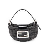 Fendi Vintage Pre-owned Canvas axelremsvskor Gray, Dam