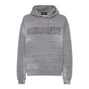 Dsquared2 Logodekorerad Grå Tröja Hoodie Gray, Herr