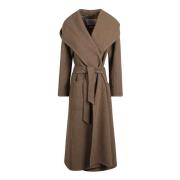 Max Mara Kamelhår Huva med Bälte Brown, Dam