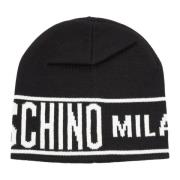 Moschino Enfärgad Logo Beanie Black, Herr