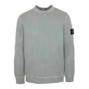 Stone Island Diagonalt Vävt Sweatshirt med Rund Hals Gray, Herr