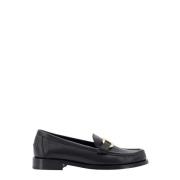 Salvatore Ferragamo Svarta läderloafers med Gancini-detalj Black, Dam