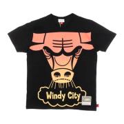 Mitchell & Ness Chicago Bulls Flames Tee Hardwood Classics Black, Herr