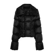 Rick Owens Svart Quiltad Dubbelknäppt Kappa Black, Dam