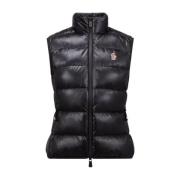 Moncler Svart Vadderad Nylonjacka Dragkedja Black, Dam