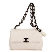 Chanel Vintage Pre-owned Laeder axelremsvskor White, Dam