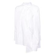 Comme des Garçons Asymmetrisk Bomullsskjorta White, Dam