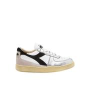 Diadora Metall Låg Topp Basket Sneakers White, Dam