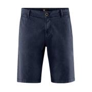 BomBoogie Bomullsgabardine Chino Bermuda Shorts Blue, Herr