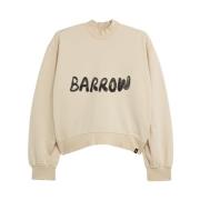 Barrow Felpa Cropped Med Tryck White, Unisex