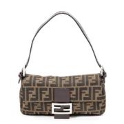 Fendi Vintage Pre-owned Canvas axelremsvskor Brown, Dam