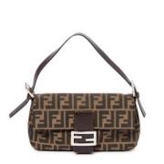 Fendi Vintage Pre-owned Canvas axelremsvskor Brown, Dam