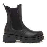 Nerogiardini Svarta Läder Chelsea Boots Höjer Stil Black, Dam