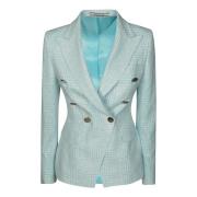 Tagliatore Elegant Boucle Blazer Höj Stil Blue, Dam