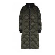 Etage Quiltad Parka med Ribbmuddar Black, Dam