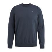 Cast Iron Essentiell Bomull Stretch Crewneck Tröja Blue, Herr