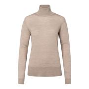 Bruuns Bazaar Stickad Turtleneck Sand Melange Tröja Beige, Dam