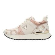 Guess Vita Eco-Läder Sneakers med Laminerat Insats Multicolor, Dam