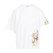 Loewe Vit Broderad Draperad T-shirt White, Dam