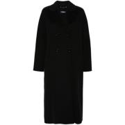 Max Mara Elegant Långrock med Unik Design Black, Dam