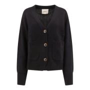 Lisa Yang Cashmere V-Hals Kofta Black, Dam