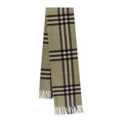 Burberry Cashmere Giant Check Frayed Halsduk Green, Herr