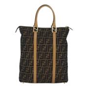 Fendi Vintage Pre-owned Canvas handvskor Brown, Dam