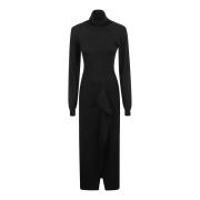 P.a.r.o.s.h. Svart Ull-Kashmir Maxi Klänning Black, Dam