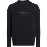 Calvin Klein Svart Crewneck Sweater CK Black BEH Black, Herr