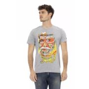 Trussardi Elegant gr kortrmad T-shirt Gray, Herr