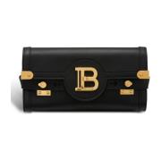 Balmain B-Buzz Pouch 23 läder clutch Black, Dam