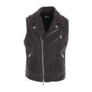 Brunello Cucinelli Shearling Motorcykeljacka Antracit Gray, Herr