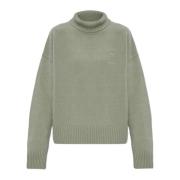 Ami Paris Ull Turtleneck med Logo Green, Dam