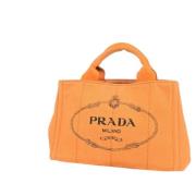 Prada Vintage Pre-owned Canvas prada-vskor Orange, Dam